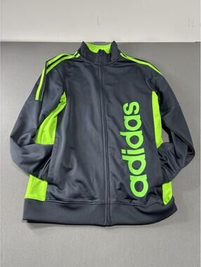 Adidas Long Sleeve Full Zip Boys Warm-up Tricot Fleece jacket Size L